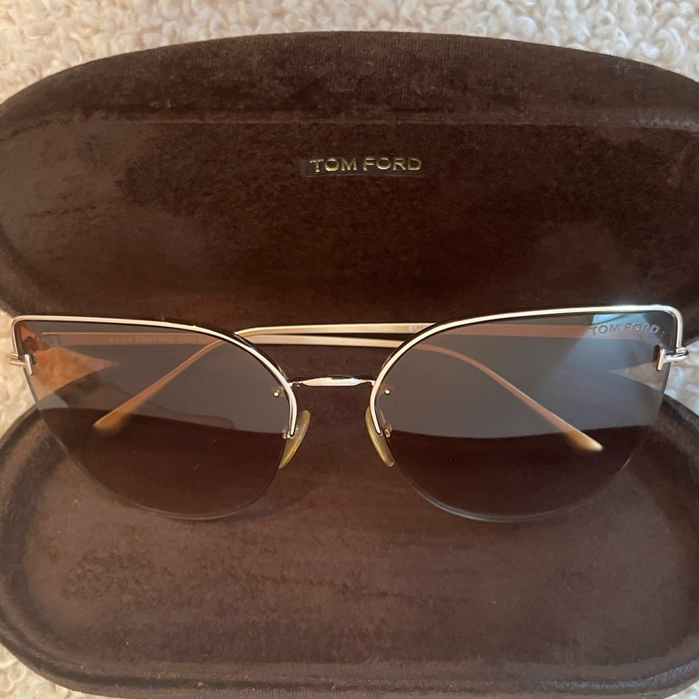 Tom Ford Ingrid bronze rimless sunglasses